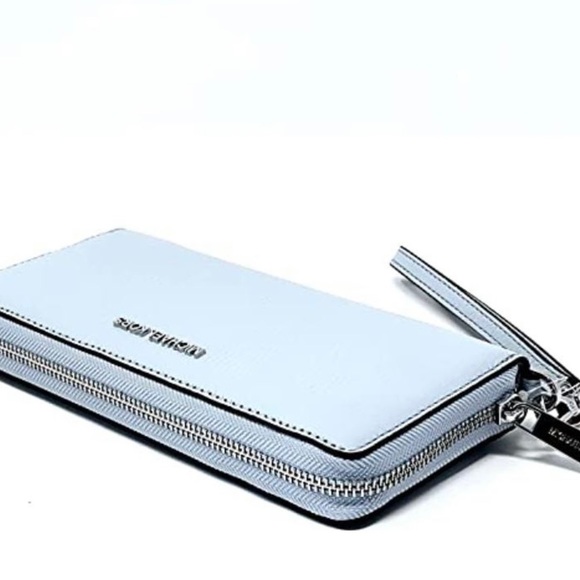 Michael Kors Women's Jet Set Travel Zip Around Continental Wallet pale ocean - Picture 4 of 5